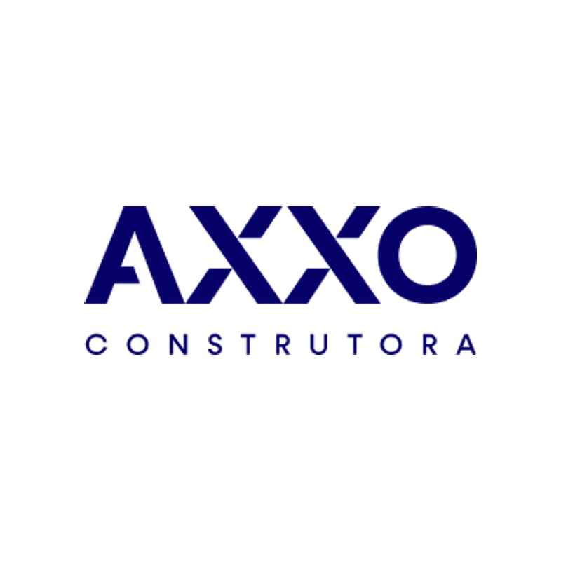 Logo da Axxo Construtora, empresa ligada a obra executada pela Romilson Carpintaria