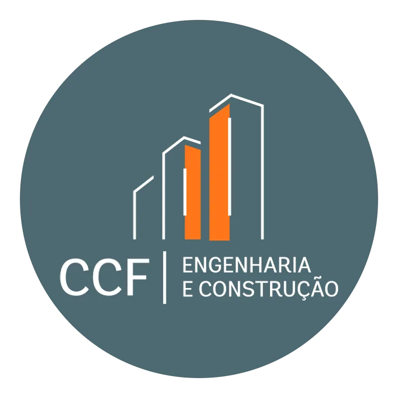 Logo da CCF Engenharia, empresa ligada a obra executada pela Romilson Carpintaria